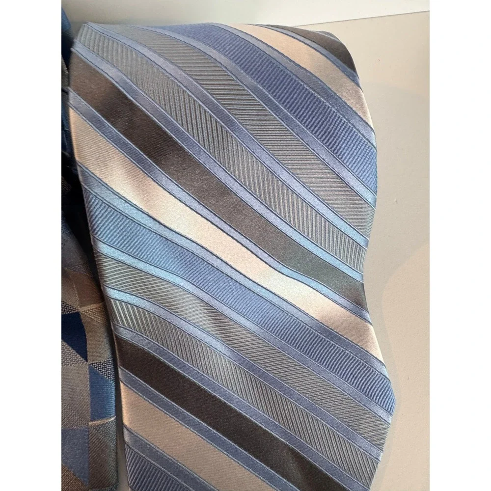 Designer Silk Tie Lot of 12 Blue Purple Green Stripes Polka Dot Mens Neckties‎